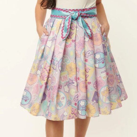 Unique Vintage Polly Pocket Berrie Print Swing Skirt Size L HTF - Picture 5 of 6